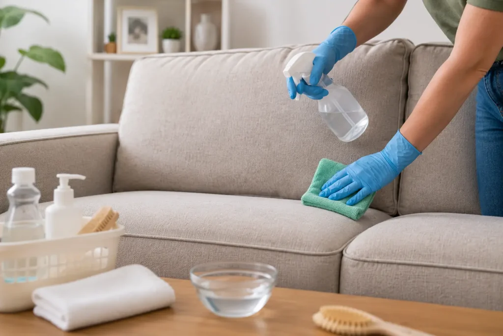 How To Sanitize A Couch the Right Way Without Damaging Fabric