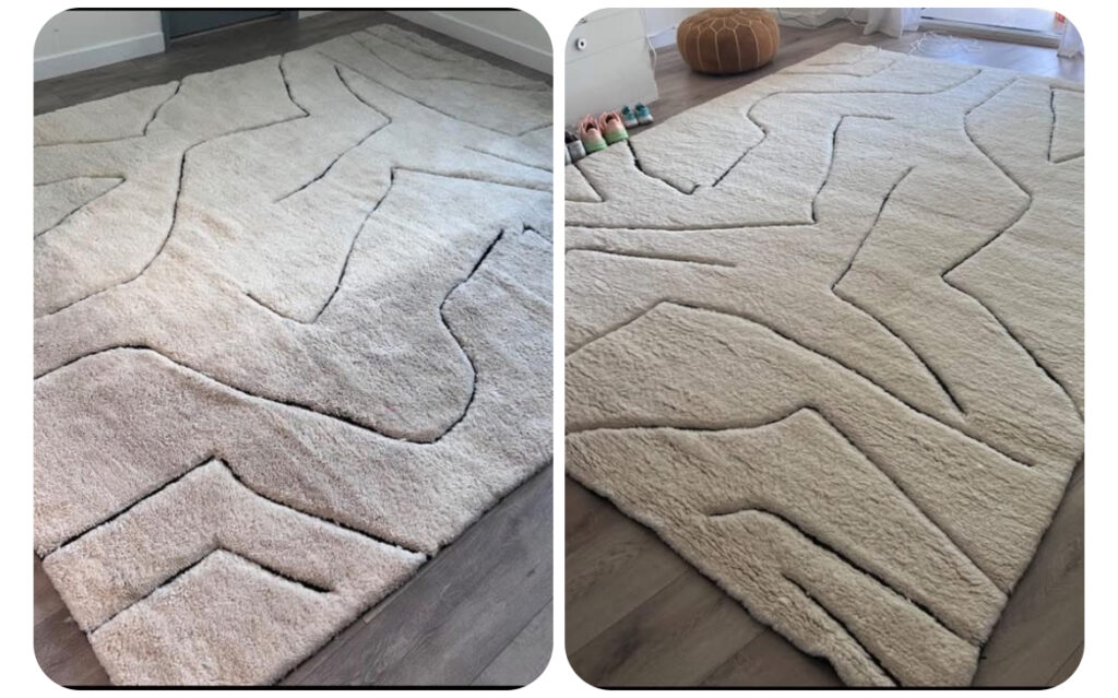 Area rug before and after professional rug cleaning